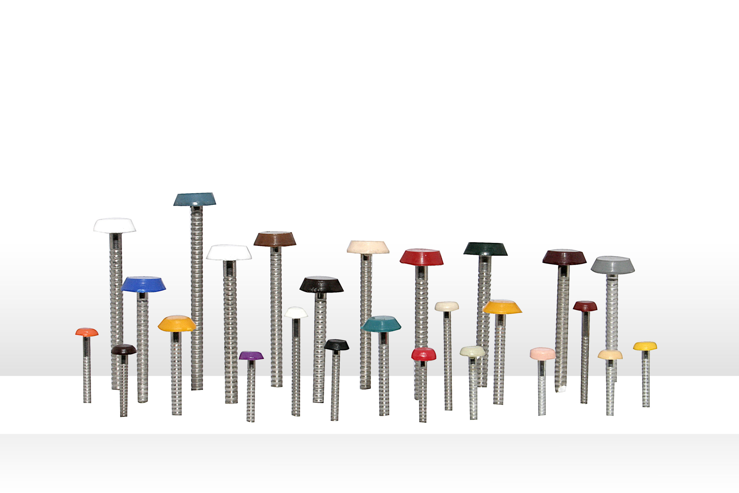 collection of POLYTOPS® polymer head pins and nails