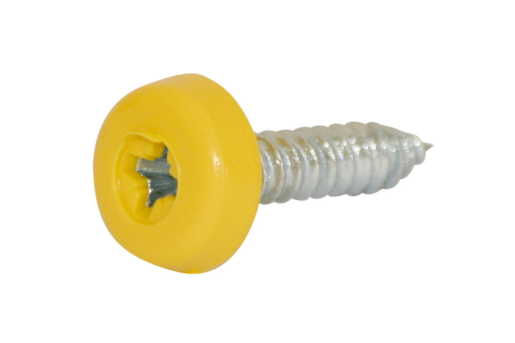 Yellow Plastic Coloured Numberplate Screws boxes